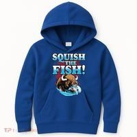 SQUISH THE FISH bison eating dolphin food chain fantasy Kids Hoodie thumb 0