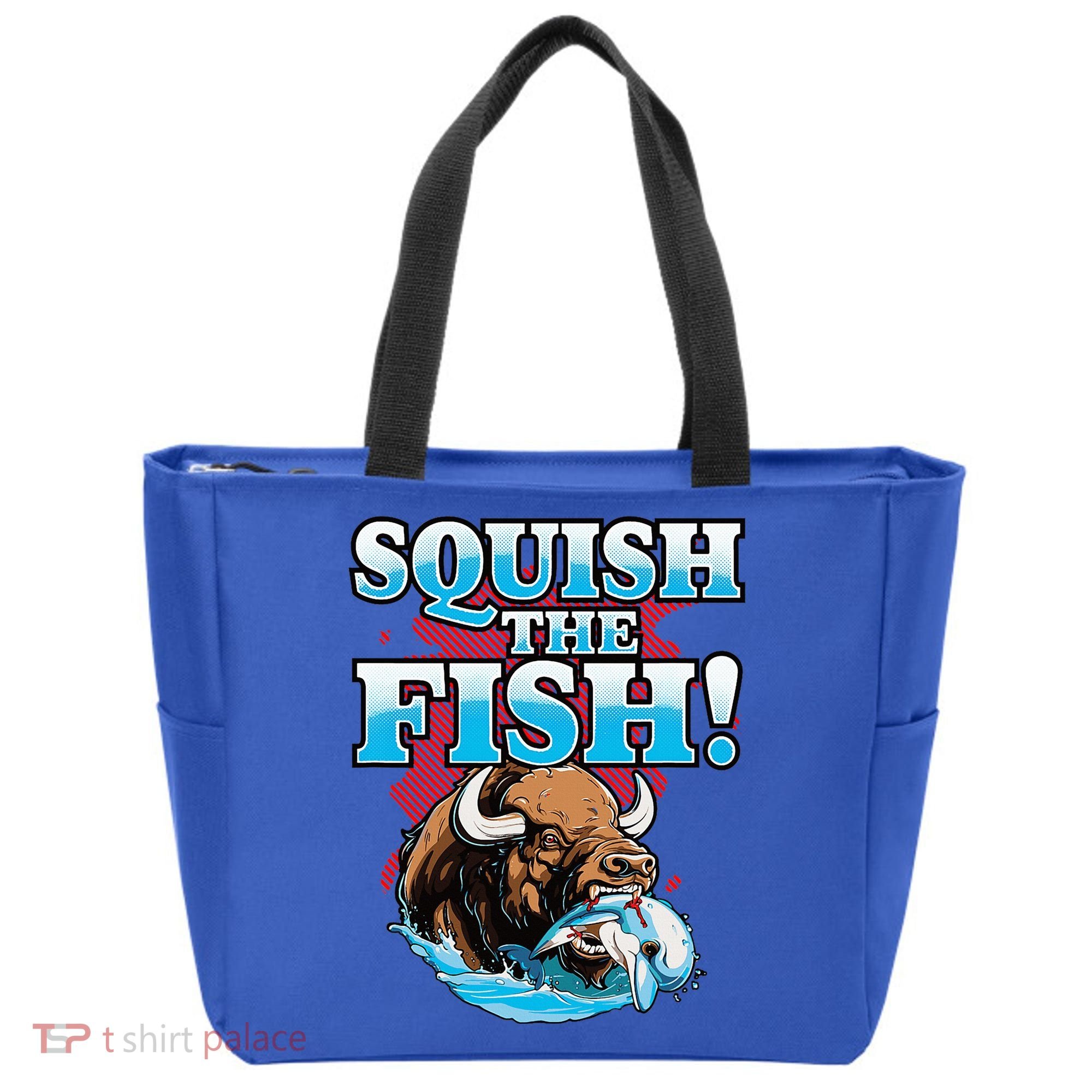SQUISH THE FISH bison eating dolphin food chain fantasy Tote Bag