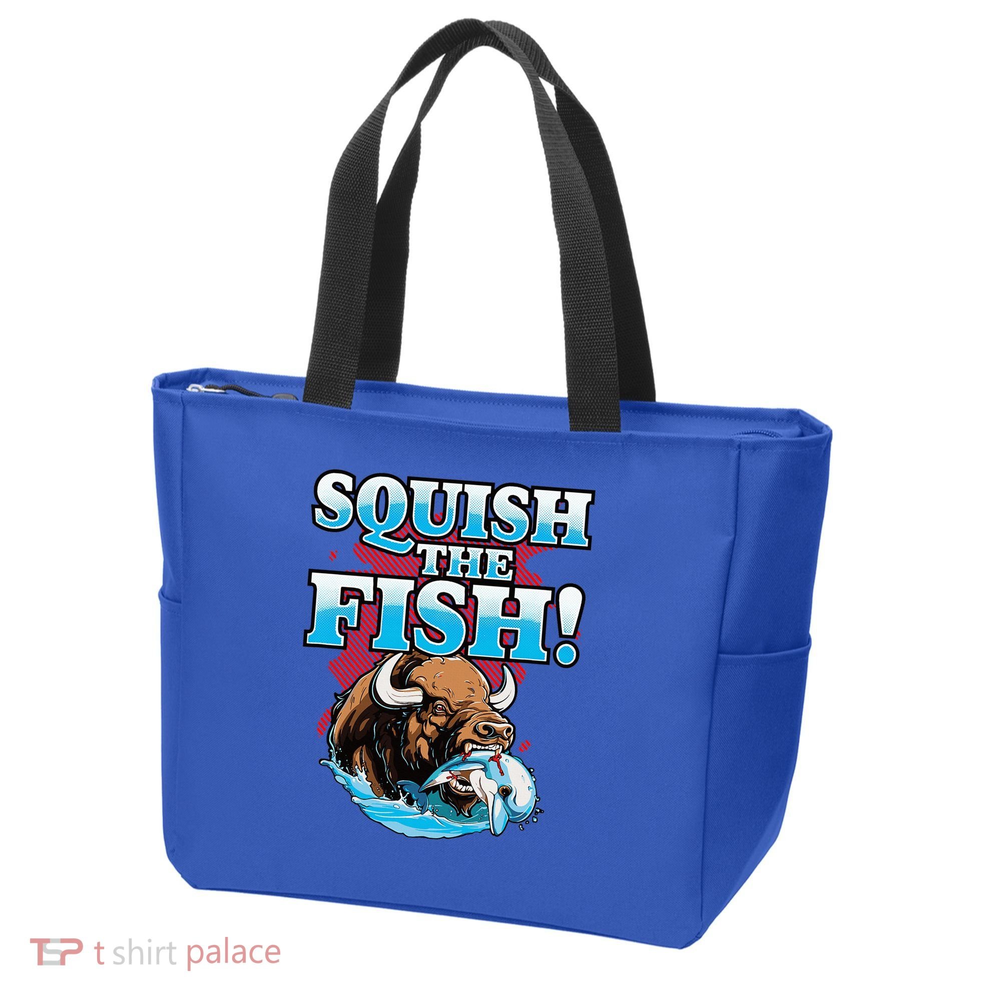 SQUISH THE FISH bison eating dolphin food chain fantasy Tote Bag