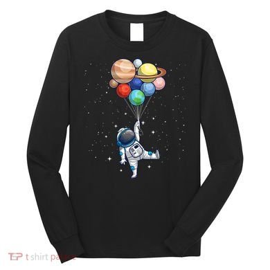 Space Themed For Women Outer Space Moon Galaxy Astronaut Long Sleeve Shirt