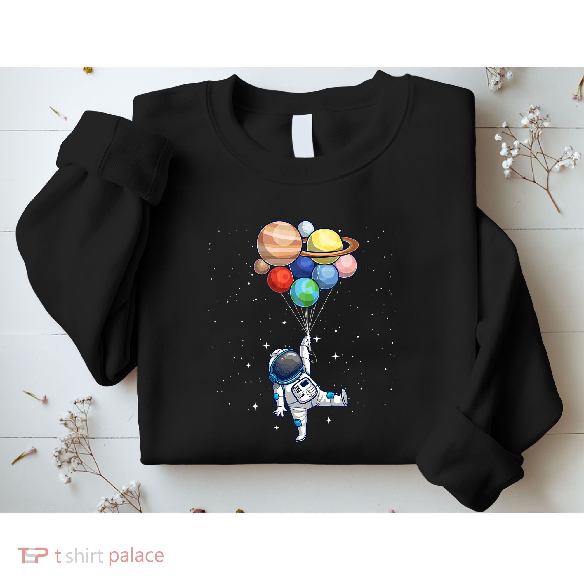 Space Themed For Women Outer Space Moon Galaxy Astronaut Sweatshirt