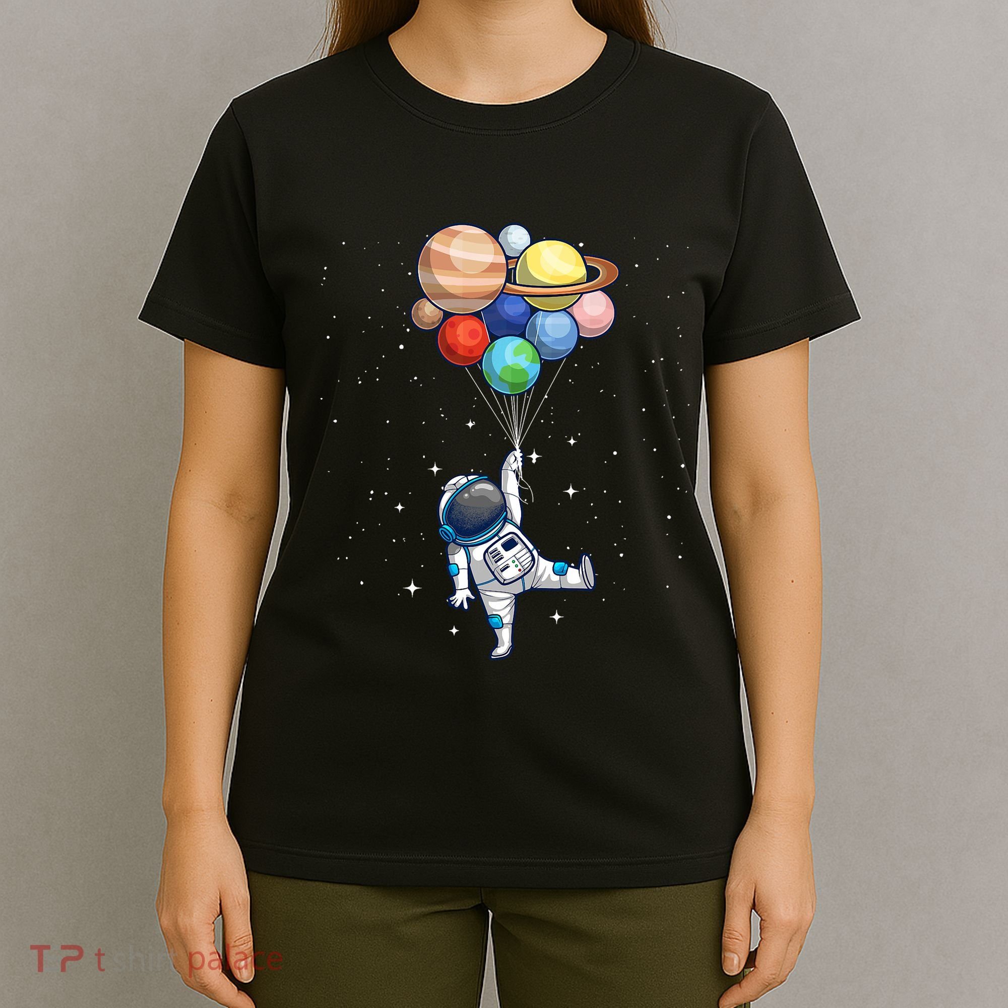Space Themed For Women Outer Space Moon Galaxy Astronaut T-Shirt