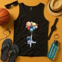 Space Themed For Women Outer Space Moon Galaxy Astronaut Tank Top thumb 4