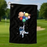 Space Themed For Women Outer Space Moon Galaxy Astronaut Golf Towel thumb 1