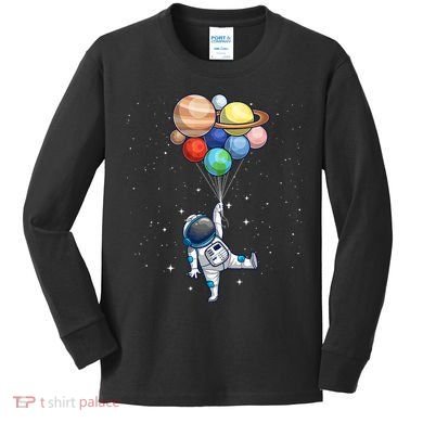 Space Themed For Women Outer Space Moon Galaxy Astronaut Kids Long Sleeve Shirt