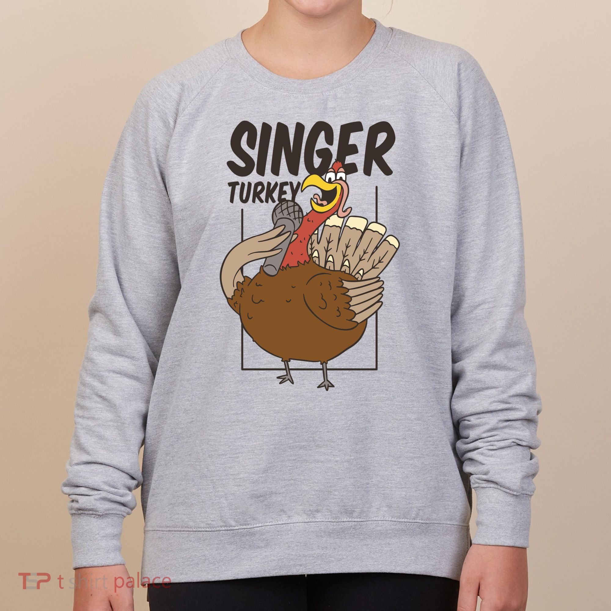 Singer Turkey Funny Thanksgiving Women's Sweatshirt