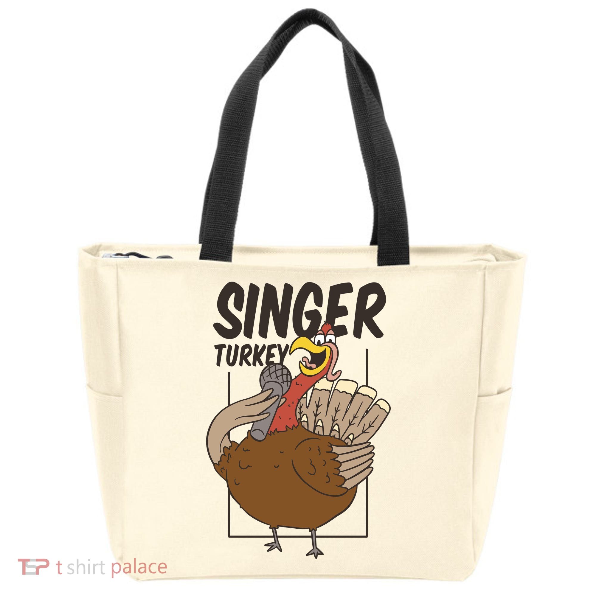 Singer Turkey Funny Thanksgiving Tote Bag