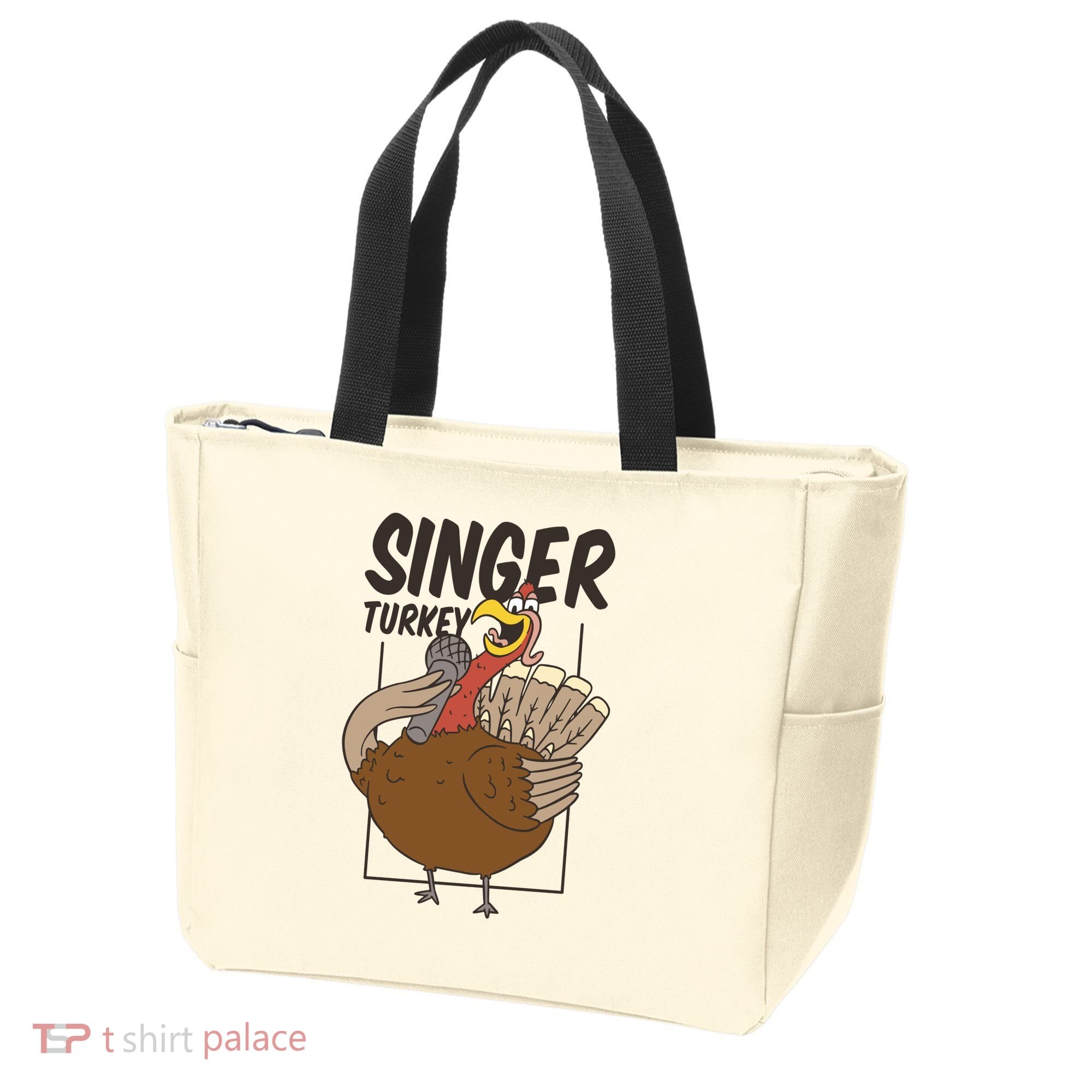 Singer Turkey Funny Thanksgiving Tote Bag