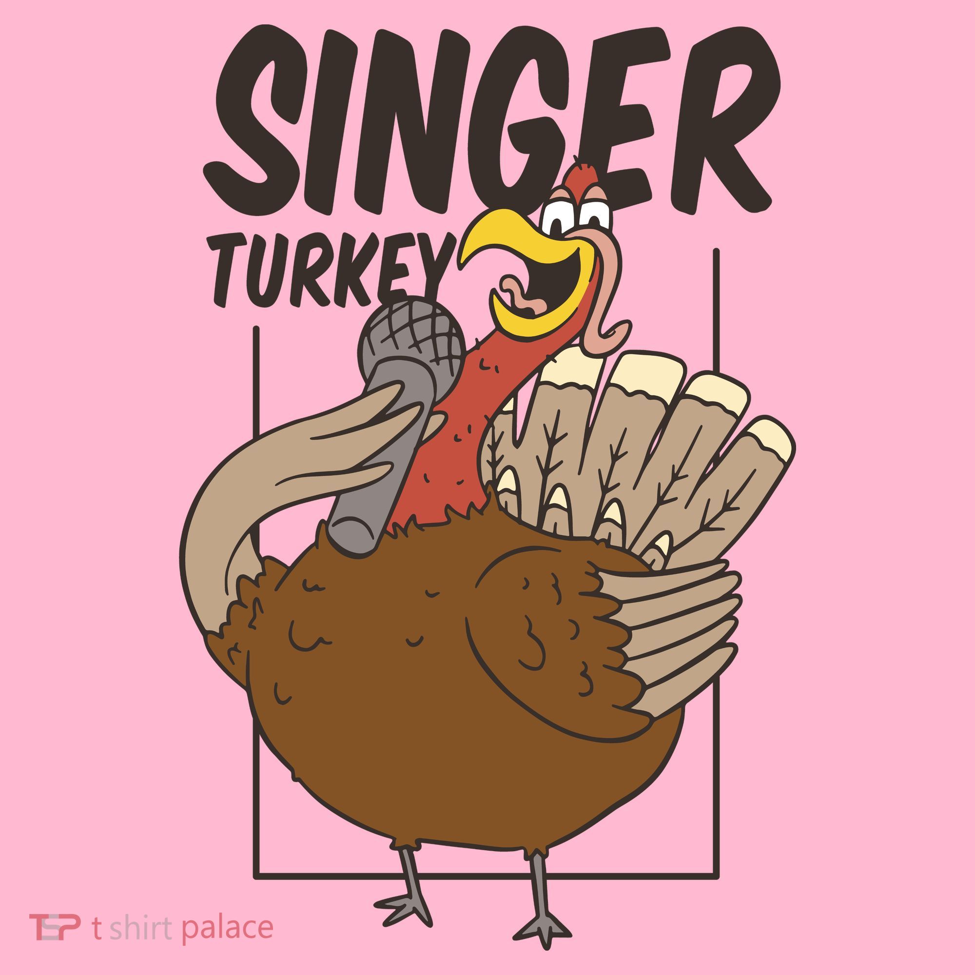 Singer Turkey Funny Thanksgiving Coaster