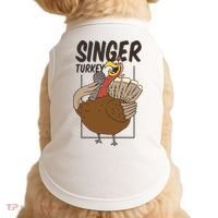 Singer Turkey Funny Thanksgiving Doggie Tank thumb 0