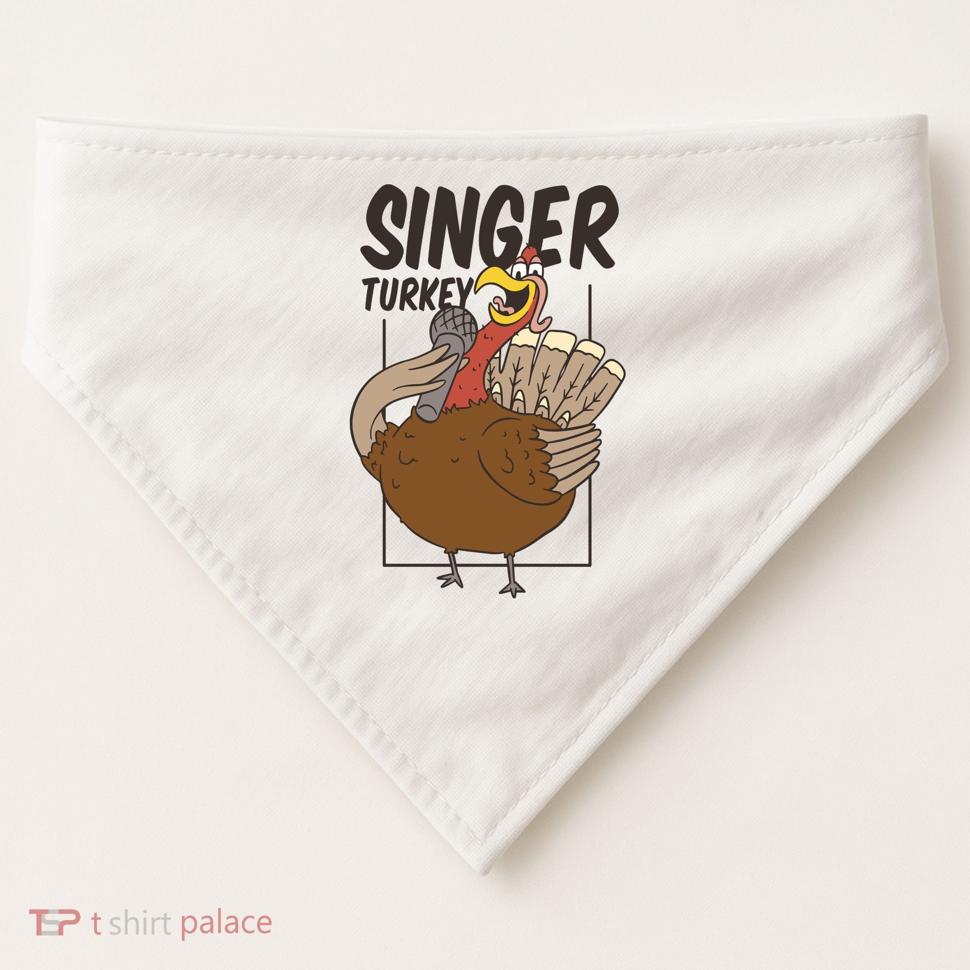 Singer Turkey Funny Thanksgiving USA-Made Doggie Bandana