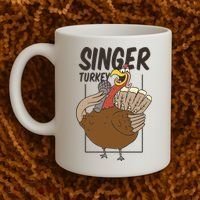 Singer Turkey Funny Thanksgiving Coffee Mug thumb 2