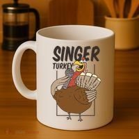 Singer Turkey Funny Thanksgiving Coffee Mug thumb 4