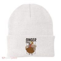Singer Turkey Funny Thanksgiving Beanie thumb 0