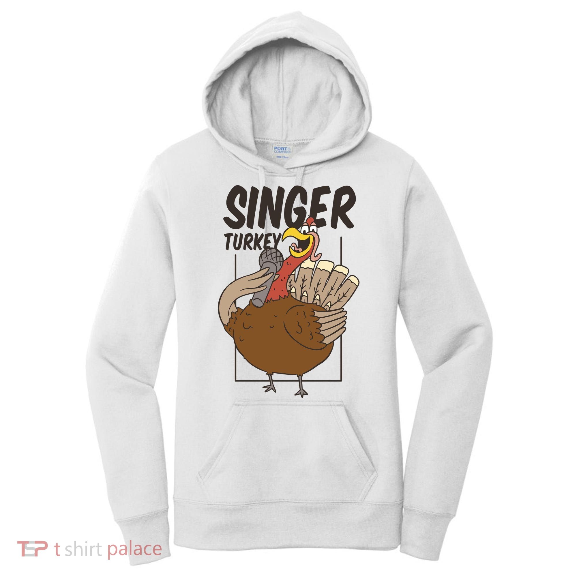 Singer Turkey Funny Thanksgiving Women's Hoodie