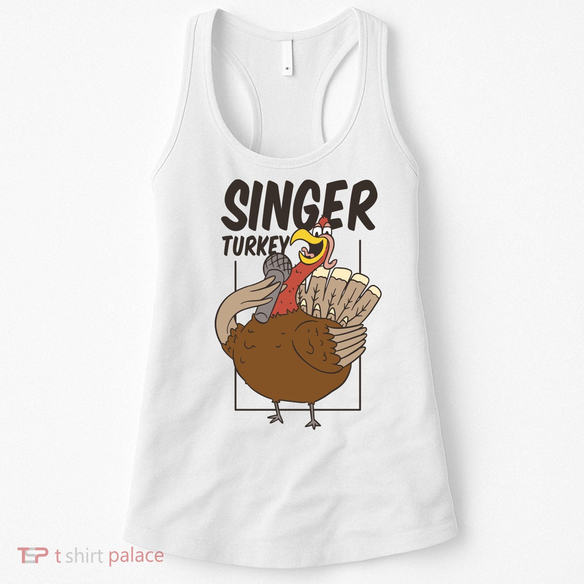 Singer Turkey Funny Thanksgiving Women's Tank Top