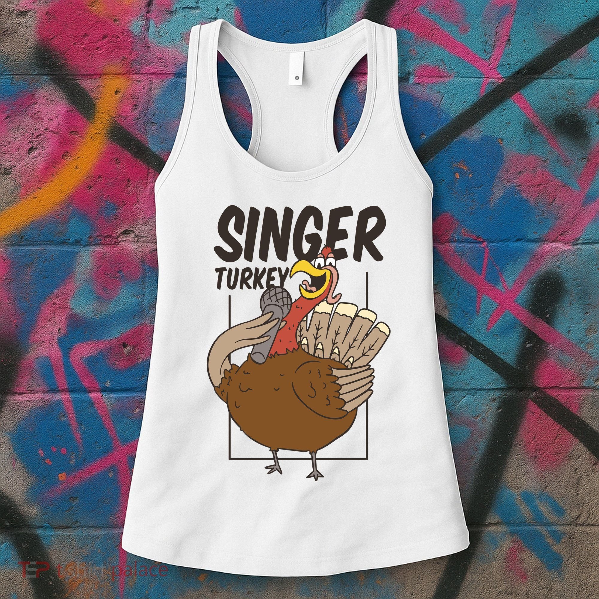 Singer Turkey Funny Thanksgiving Women's Tank Top