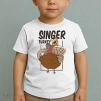 Singer Turkey Funny Thanksgiving Toddler T-Shirt thumb 2