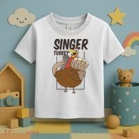 Singer Turkey Funny Thanksgiving Toddler T-Shirt thumb 3