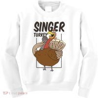 Singer Turkey Funny Thanksgiving Kids Sweatshirt thumb 0