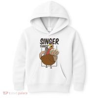Singer Turkey Funny Thanksgiving Kids Hoodie thumb 0