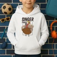 Singer Turkey Funny Thanksgiving Kids Hoodie thumb 2