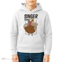 Singer Turkey Funny Thanksgiving Kids Hoodie thumb 4