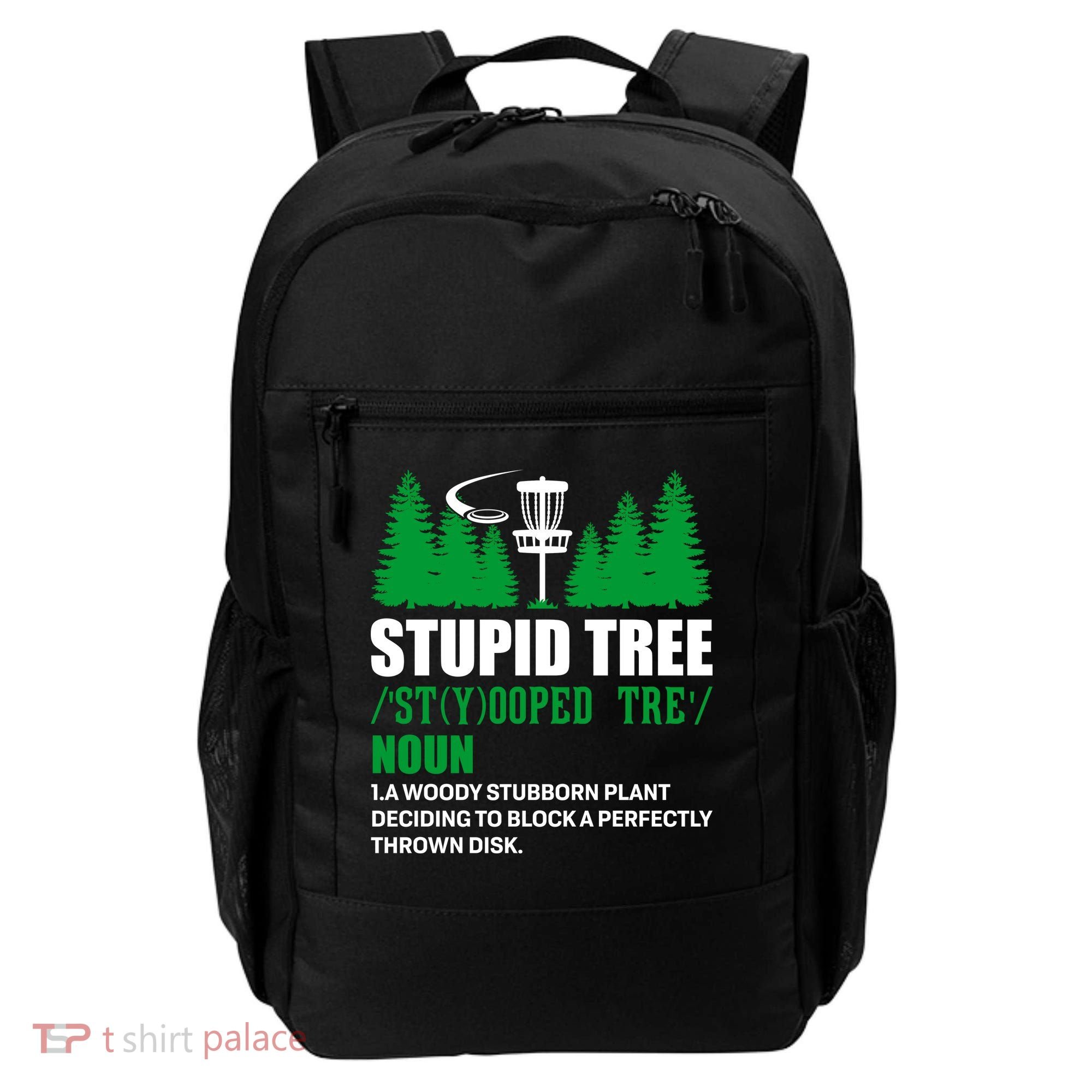 Stupid Tree Funny Disk Golf Definition Golfing Backpack