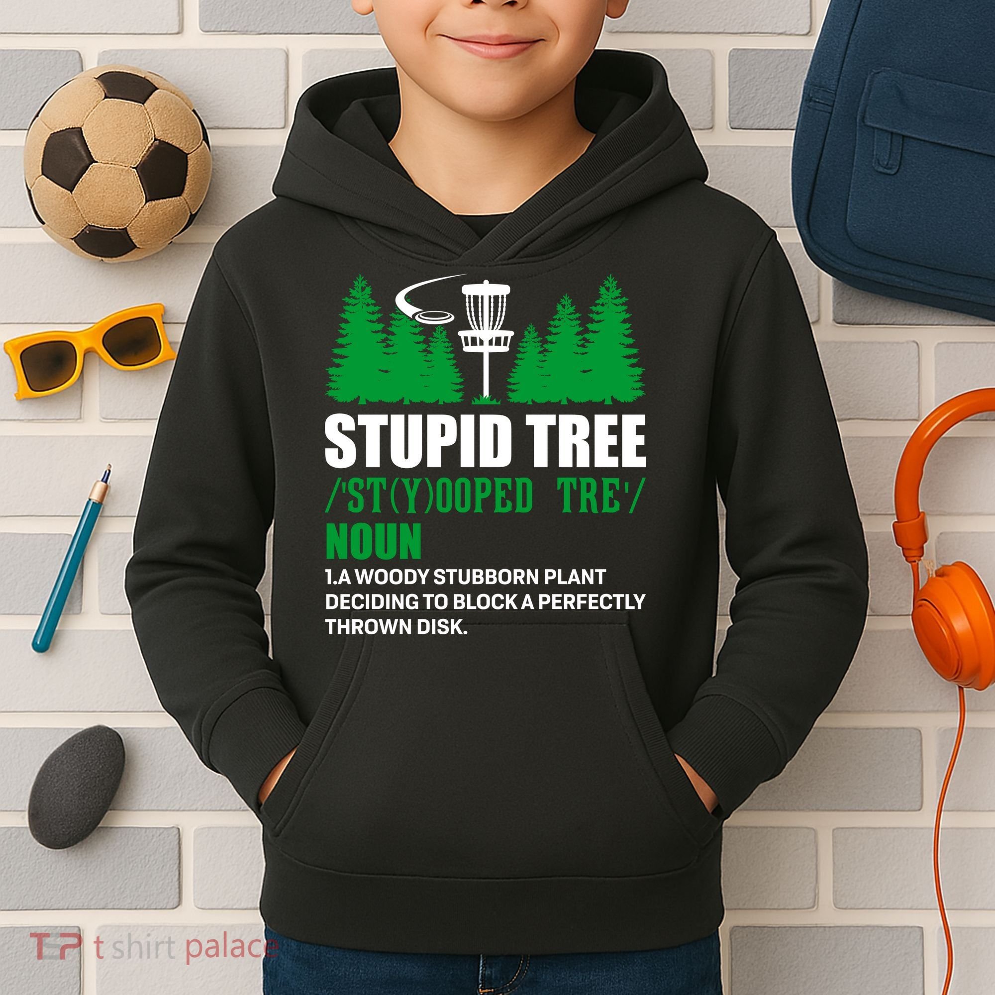Stupid Tree Funny Disk Golf Definition Golfing Kids Hoodie