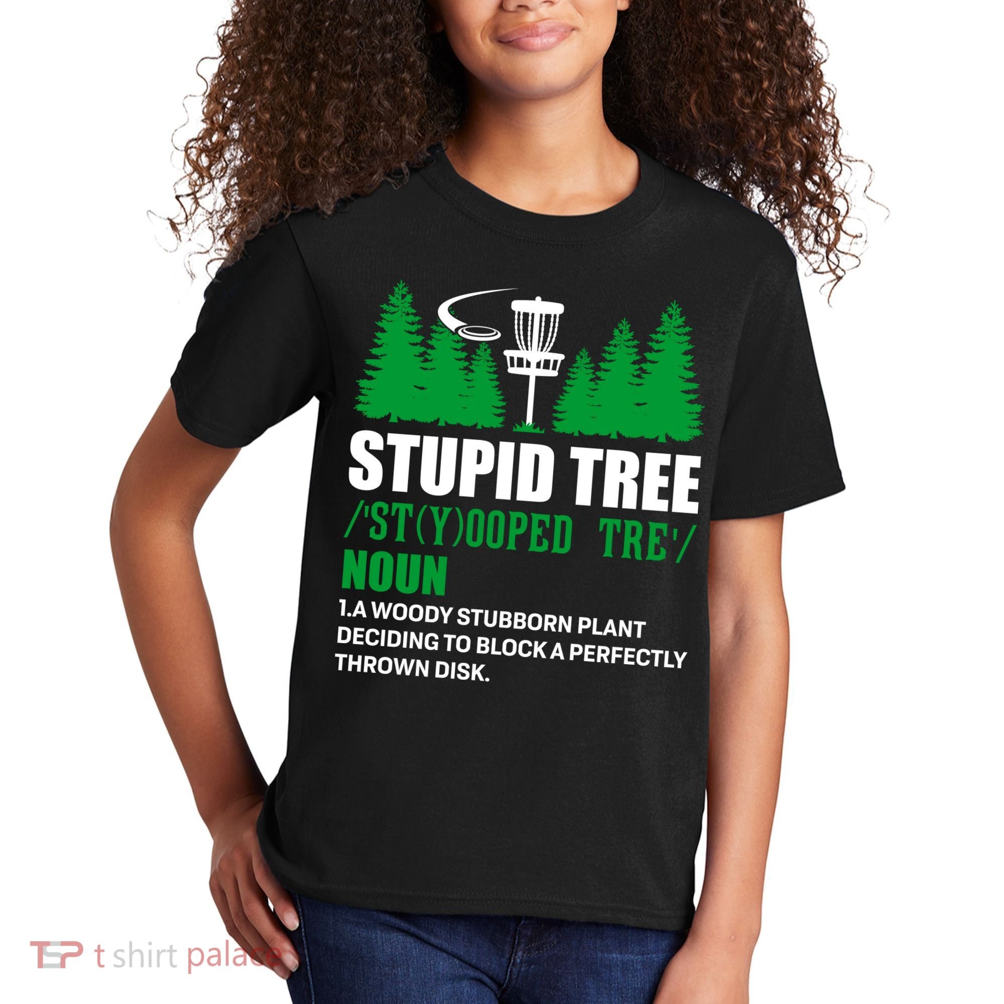 Stupid Tree Funny Disk Golf Definition Golfing Kids T-Shirt