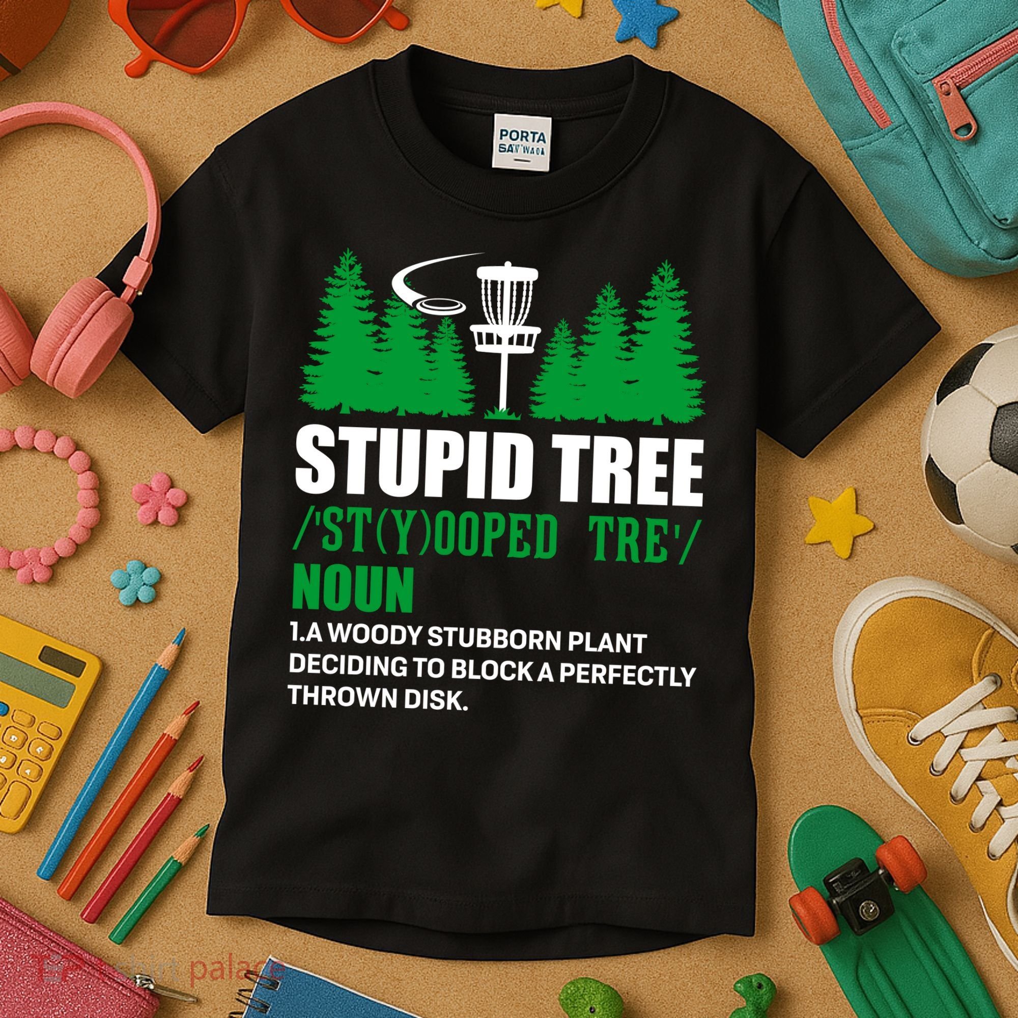 Stupid Tree Funny Disk Golf Definition Golfing Kids T-Shirt
