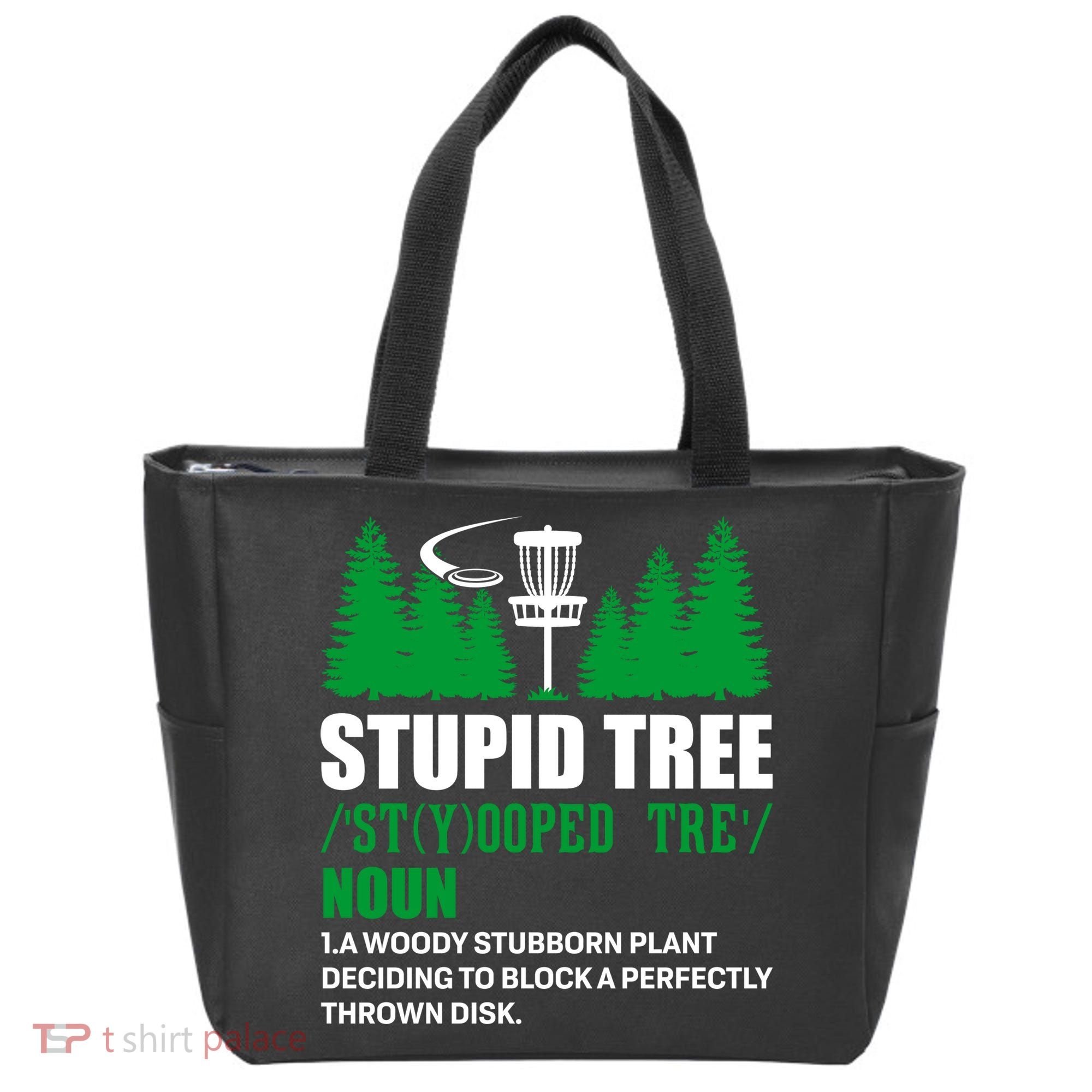 Stupid Tree Funny Disk Golf Definition Golfing Tote Bag