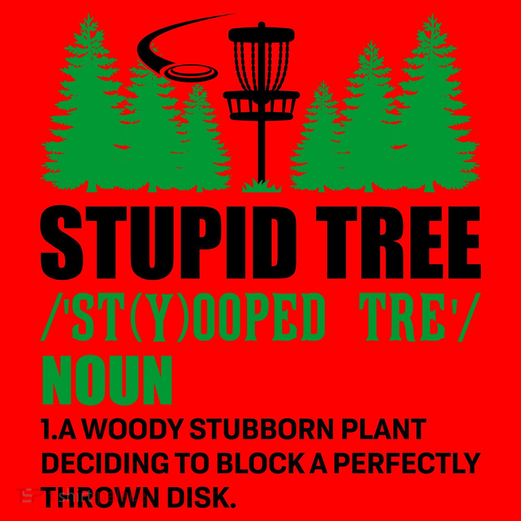 Stupid Tree Funny Disk Golf Definition Golfing Santa Hat