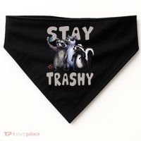 Stay Trashy Funny Raccoon Opossum Skunk USA-Made Doggie Bandana thumb 0