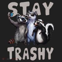 Stay Trashy Funny Raccoon Opossum Skunk Beanie thumb 2