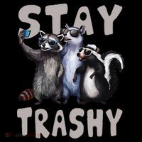 Stay Trashy Funny Raccoon Opossum Skunk Women's Hoodie thumb 2
