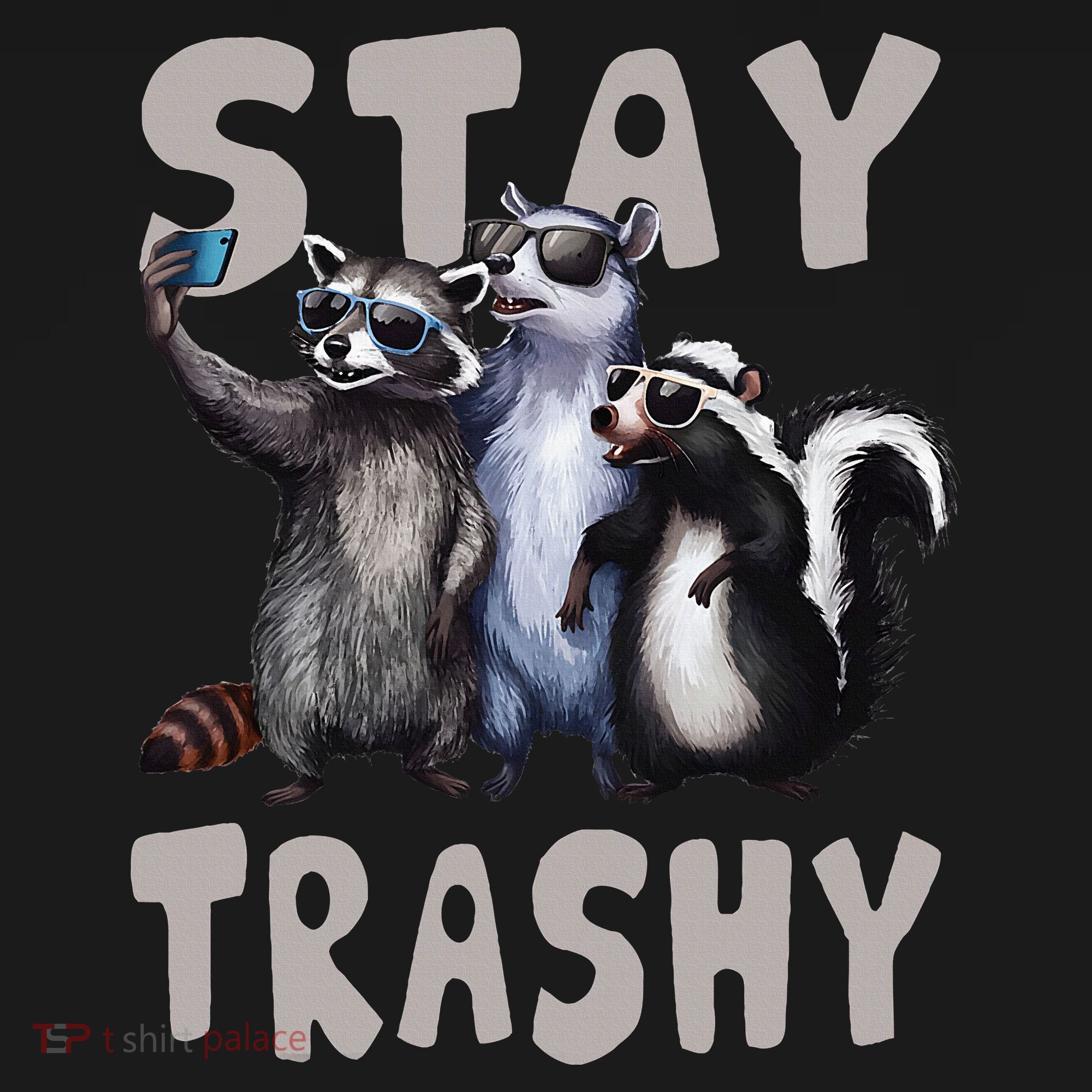 Stay Trashy Funny Raccoon Opossum Skunk Mousepad