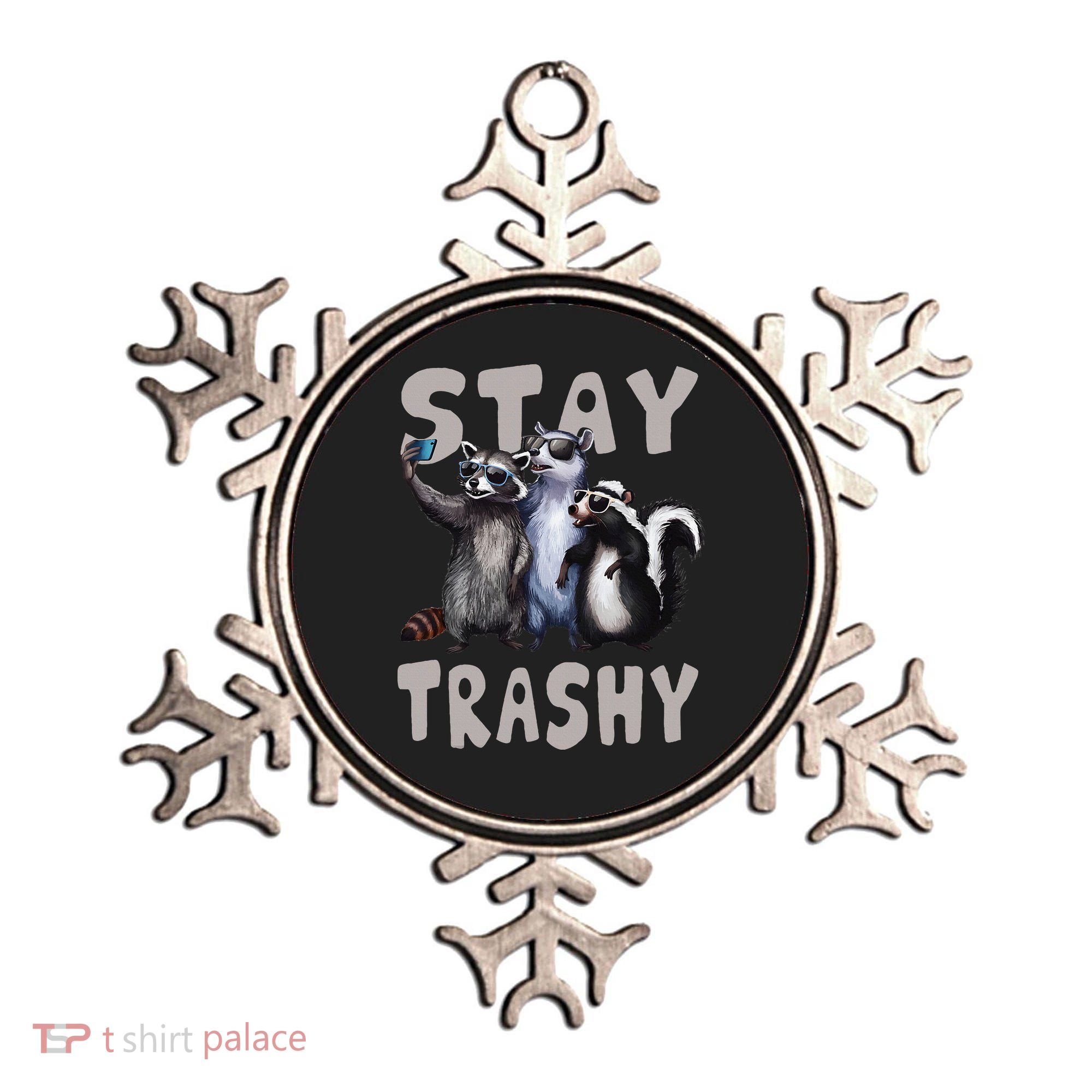Stay Trashy Funny Raccoon Opossum Skunk Ornament