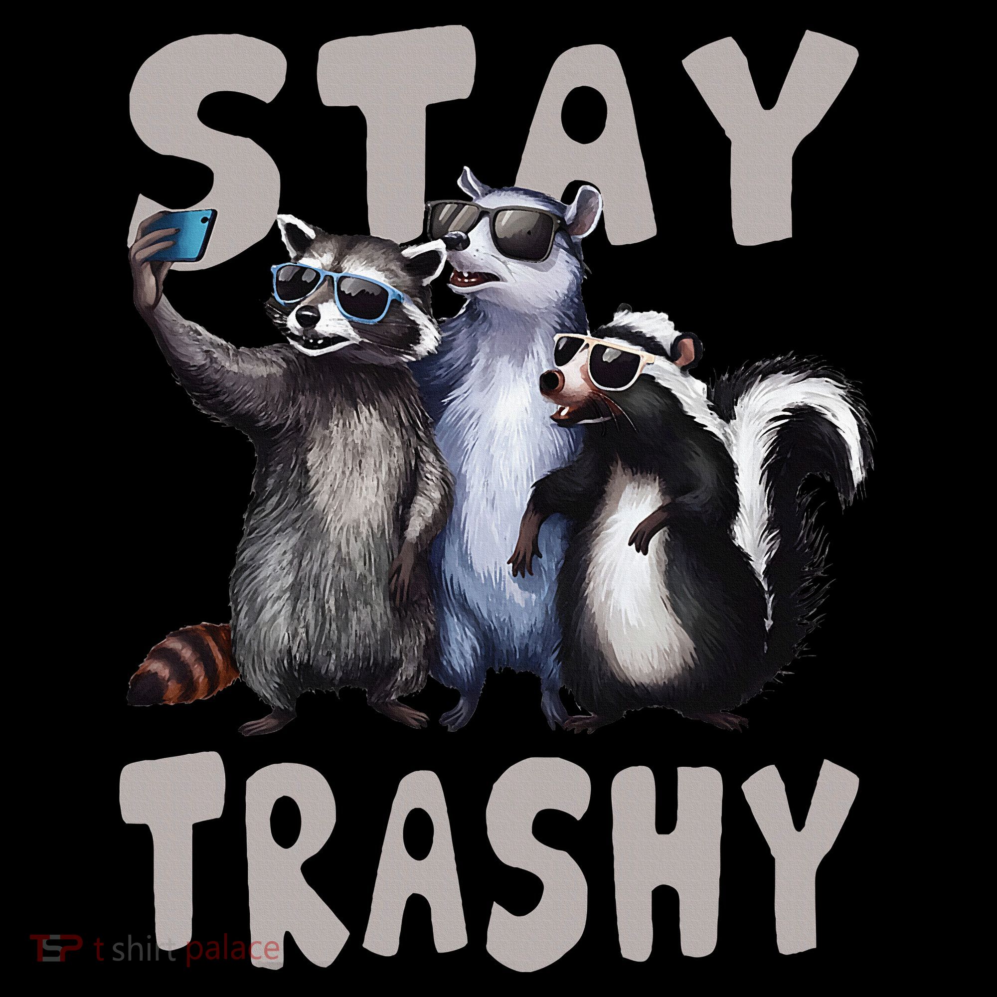 Stay Trashy Funny Raccoon Opossum Skunk Women's Tank Top