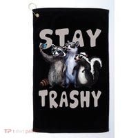 Stay Trashy Funny Raccoon Opossum Skunk Golf Towel thumb 0
