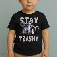 Stay Trashy Funny Raccoon Opossum Skunk Toddler T-Shirt thumb 2