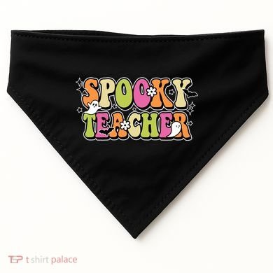 Spooky Teacher Festive Halloween Cute USA-Made Doggie Bandana