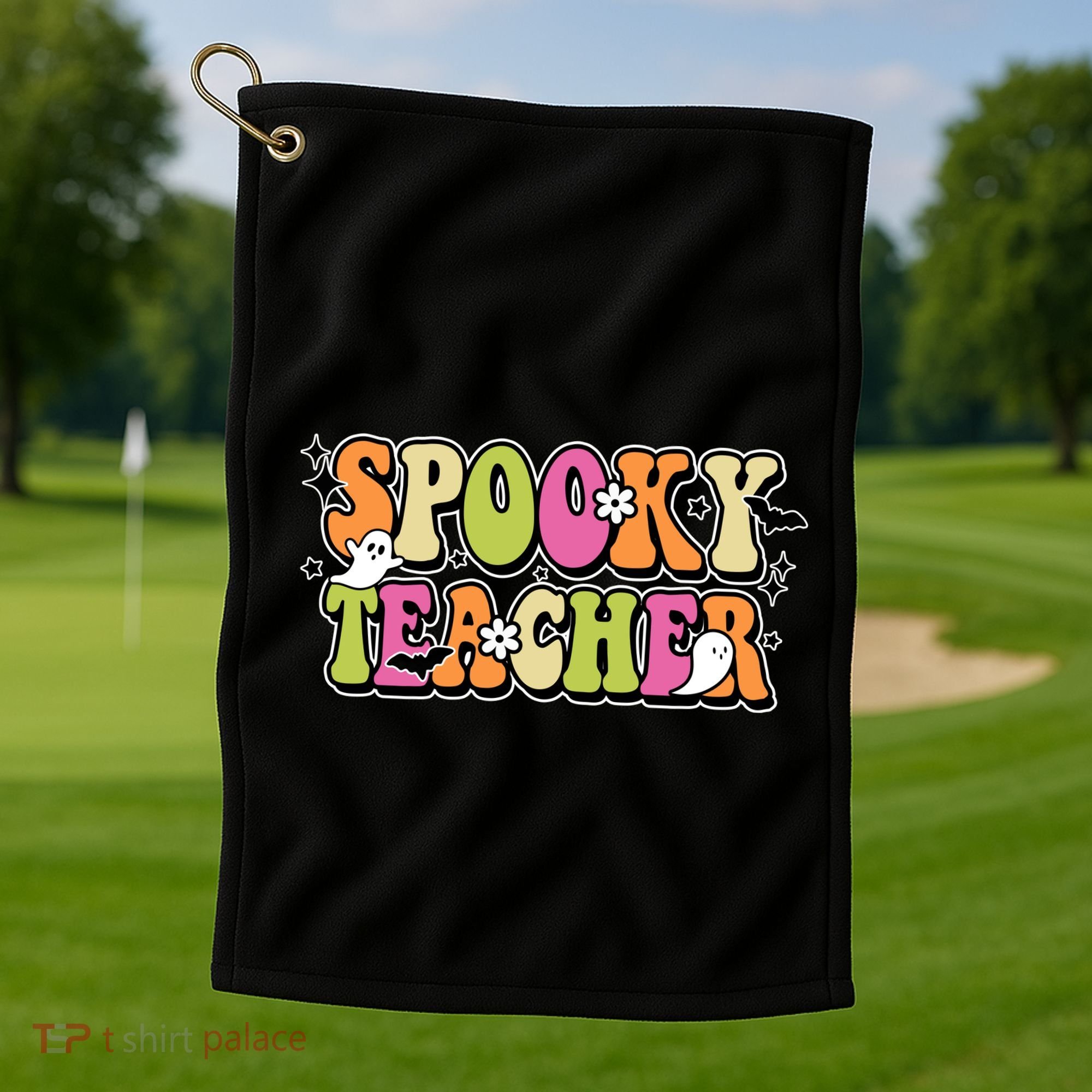Spooky Teacher Festive Halloween Cute Golf Towel