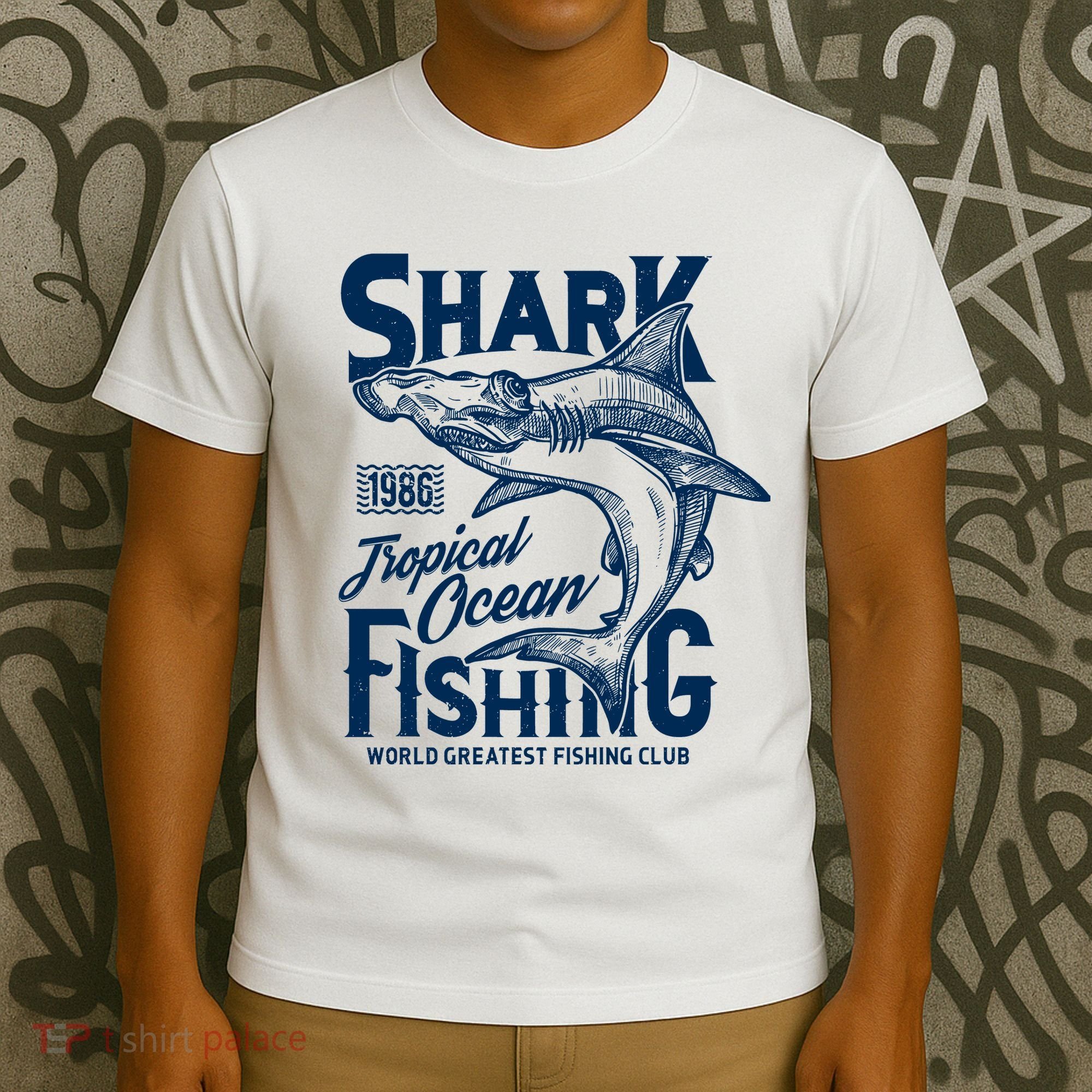 Shark Tropical Fishing World Greatest Fishing Club T-Shirt