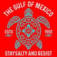 Stay The Gulf Of Mexico Be Salty And Resist Turtle Santa Hat thumb 1