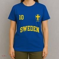Sweden Team Gift No 10 Sports Swedish Flag Soccer Gift T-Shirt thumb 4
