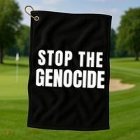 Stop The Genocide Golf Towel thumb 1