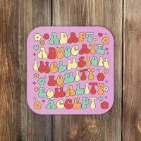 SPED Teacher Groovy Special Education Teacher  Coaster thumb 0