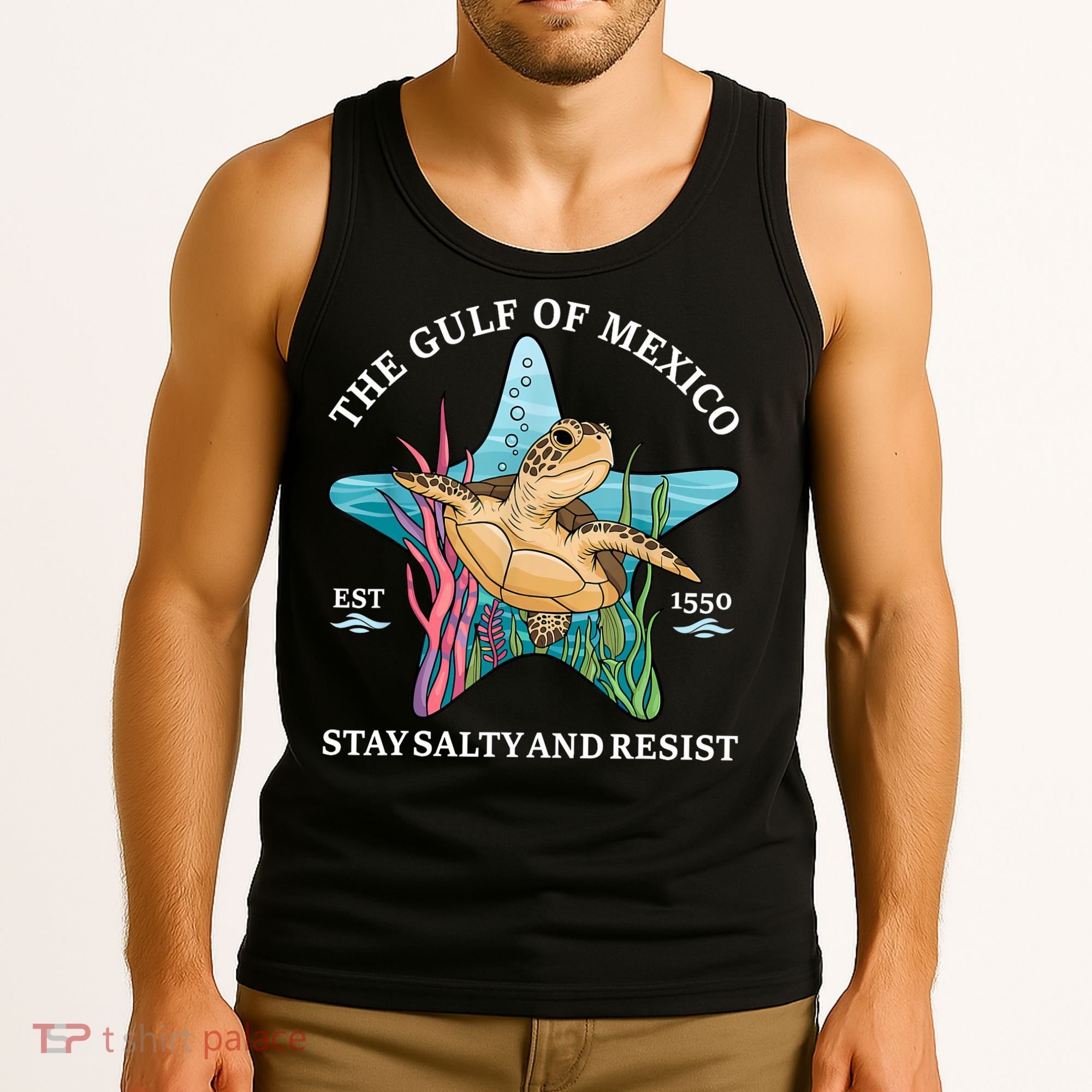 Stay The Gulf Of Mexico Be Salty And Resist Turtle Tank Top