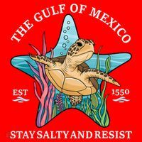 Stay The Gulf Of Mexico Be Salty And Resist Turtle Santa Hat thumb 1